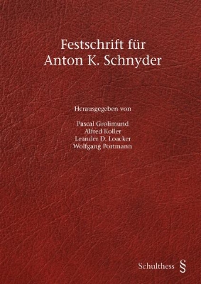 Bild von Festschrift für Anton K. Schnyder