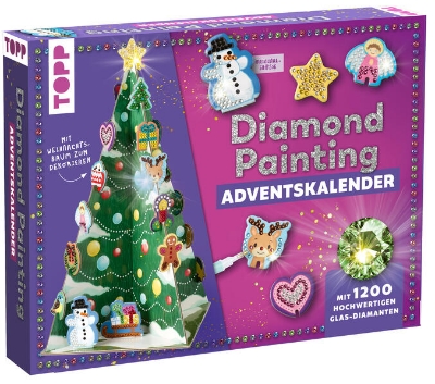 Bild von Weihnachtszauber - Der Diamond-Painting-Adventskalender. Mit Material und Werkzeug für 24 Baumanhänger