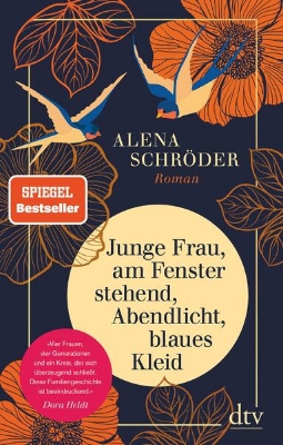 Bild von Junge Frau, am Fenster stehend, Abendlicht, blaues Kleid (eBook)