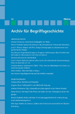 Bild zu Archiv für Begriffsgeschichte. Band 44 (eBook)