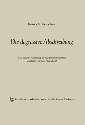 Bild von Die degressive Abschreibung (eBook)