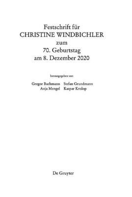 Bild von Festschrift für Christine Windbichler zum 70. Geburtstag am 8. Dezember 2020 (eBook)