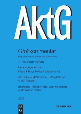 Bild von EGAktG; § 162; Art 103m EGInsO (eBook)