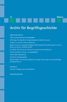 Bild von Archiv für Begriffsgeschichte. Band 43 (eBook)