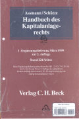 Bild von 1. Ergänzungslieferung - Handbuch des Kapitalanlagerechts