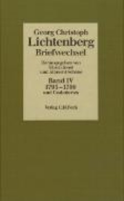 Bild zu Lichtenberg Briefwechsel Bd. 4: 1793-1799 (eBook)