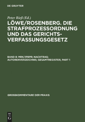 Bild von MRK/IPBPR; Nachtrag; Autorenverzeichnis; Gesamtregister (eBook)