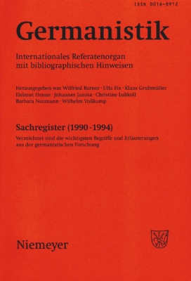 Bild von Germanistik, Sachregister (1990-1994) (eBook)