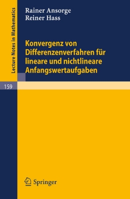 Bild von Konvergenz von Differenzenverfahren für lineare und nichtlineare Anfangswertaufgaben (eBook)