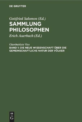 Bild zu Die neue Wissenschaft über die gemeinschaftliche Natur der Völker (eBook)