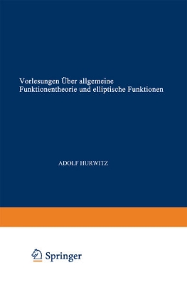 Bild von Vorlesungen über allgemeine Funktionentheorie und elliptische Funktionen (eBook)