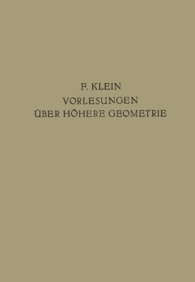 Bild von Vorlesungen Über Höhere Geometrie (eBook)