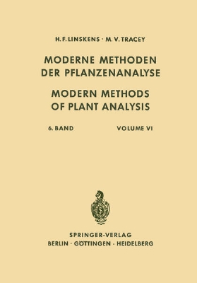 Bild von Modern Methods of Plant Analysis / Moderne Methoden der Pflanzenanalyse